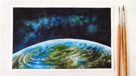 Painting the Earth with Watercolor / The Planet Earth in Space / #57 ...