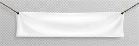 Free Vector | White realistic hang blank fabric horizontal canvas banner sign vector on rope for ...