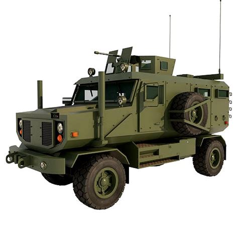 MRAP Armored Vehicle with interior 3d model