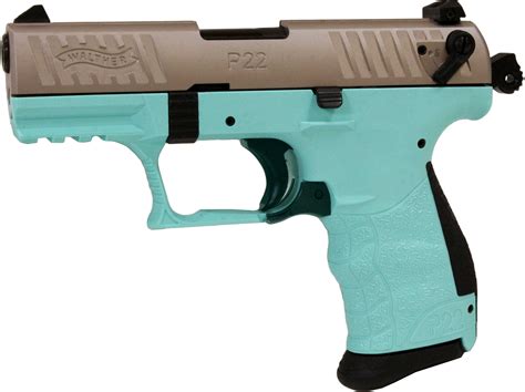 Walther P22 Pistol 22LR 3.4" Barrel Angel Blue Polymer Grip Nickel ...