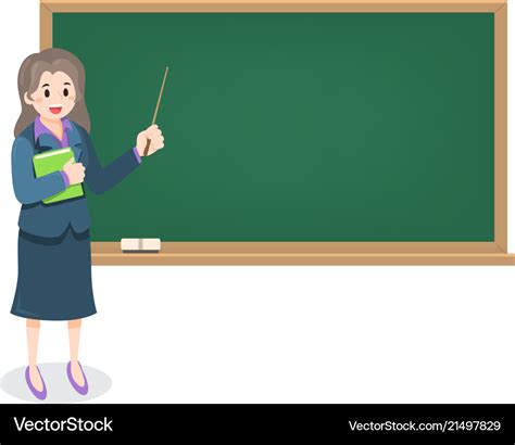 Female teacher on lesson with chalkboard Vector Image