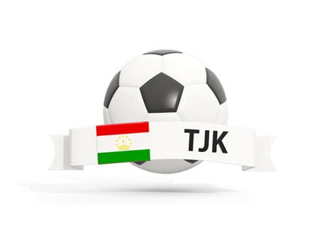 Football with banner. Illustration of flag of Tajikistan