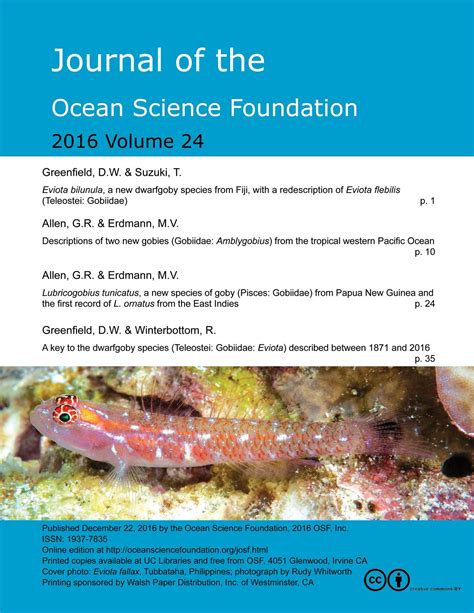 Journal of the Ocean Science Foundation