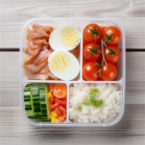 Premium AI Image | a plastic container filled with different types of food