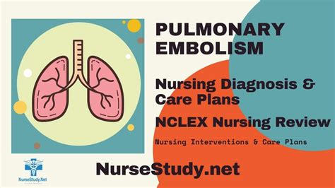 Pulmonary Embolism Nursing Diagnosis & Care Plan - NurseStudy.Net