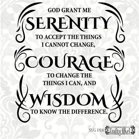 serenity prayer svg serenity courage wisdom svg pdf - serenity prayer ...