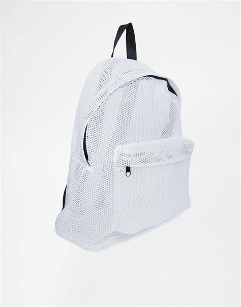 Lyst - ASOS Mesh Backpack in White