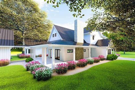 Dreamy Modern Farmhouse Plan with Loft Overlooking Great and Dining ...