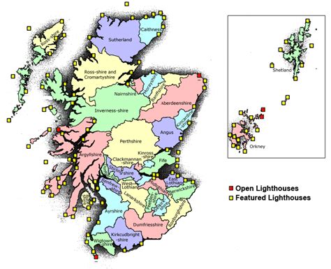 Interative Lighthouse Map for Scotland