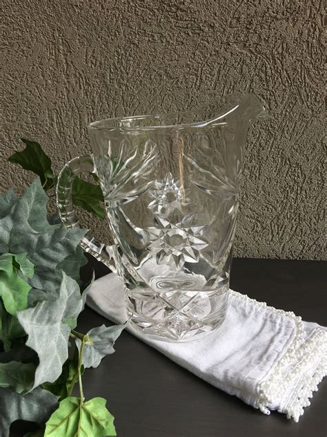 Anchor Hocking Prescut Pitcher Anchor Hocking Clear Glass | Etsy