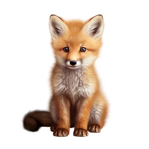 AI generated Cute baby fox clip art 34928219 PNG