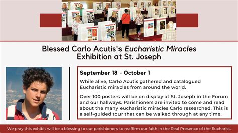 Blessed Carlo Acutis's Eucharistic Miracles Exhibition at St. Joseph — Saint Joseph Catholic Church