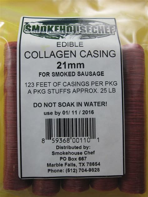 21 mm SLIM Collagen Snack Stick CASINGS for 25 lbs of Edible Slim Jims Pepperoni sausage ...