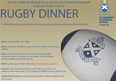 SACS RuGBee [2011]: Rugby Dinner :)