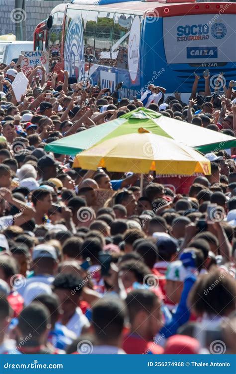 Esporte Clube Bahia Fans Receiving the Bus with Bahia Players, at Fonte ...