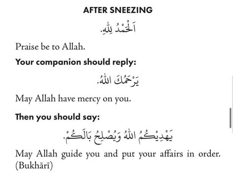 Dua after sneezing and its replies : r/islam