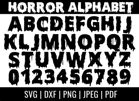 Horror Font Horror SVG Alphabet Alphabet Svg Horror Font SVG Horror ...