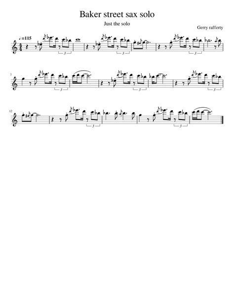 Baker street sax solo Sheet music for Saxophone (Alto) (Solo) | Musescore.com