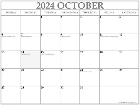 October 2024 Calendar Printable With Bank Holidays Uk - Bank2home.com