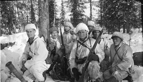 finnish soldiers resting in forest wwii