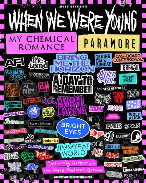 When We Were Young Fest Lineup to Feature My Chemical Romance