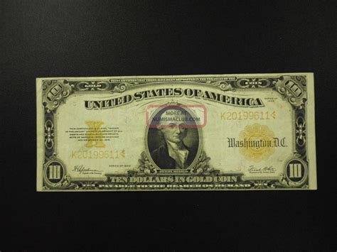 1922 $10 Gold Certificate