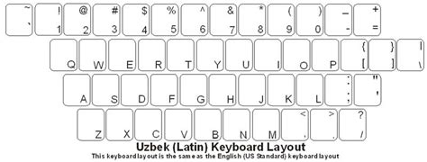 Uzbek (Latin) Keyboard Labels - DSI-Keyboards.com