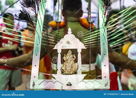 Asia/Singapore - Feb 8 2020 : Devotee Carrying Kavadi Preparing for Ceremony Prayers Blessings ...