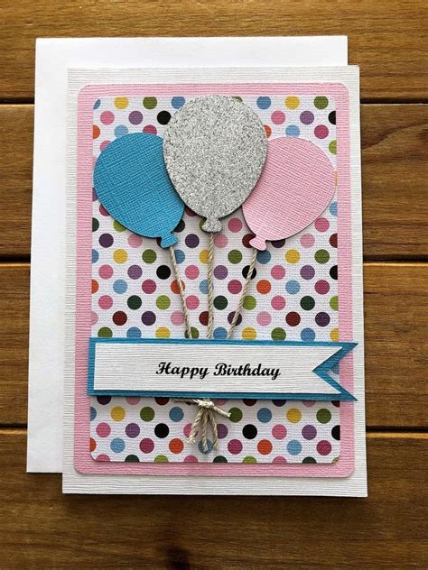 Handmade Balloon Birthday Card, Balloon Card, Birthday Card, Card for ...