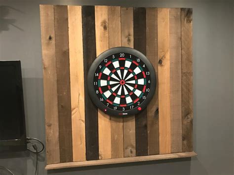 DIY Reclaimed Wood Dart Board Wall | Game Room Info