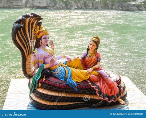 Beautiful Statues of Lord Vishnu and Lakshmi at the Ganga Riverbank in ...