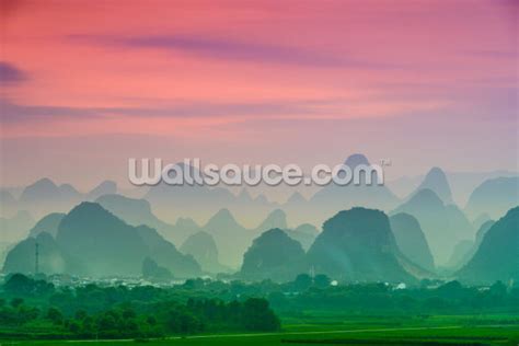 Karst Mountains of Guilin Wallpaper Mural | Wallsauce US