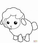 Cute Lamb Easy Coloring Pages sketch template