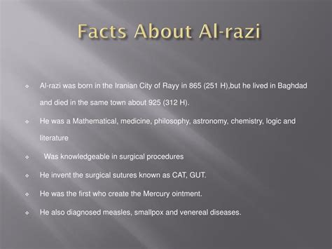 PPT - Mohammad Ibn Zakariya al- Razi PowerPoint Presentation, free ...