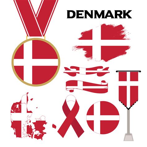 Elements Collection With The Flag of Denmark Design Template 11171008 ...