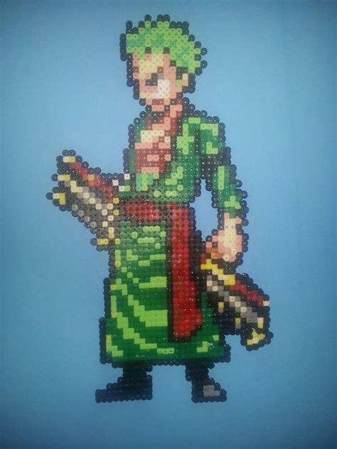 Hama/Perler Roronoa Zoro. One Piece | Hama art, Pixel art characters, Pixel art