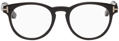 Tom Ford Black Horn Round Glasses In 063 Black | ModeSens