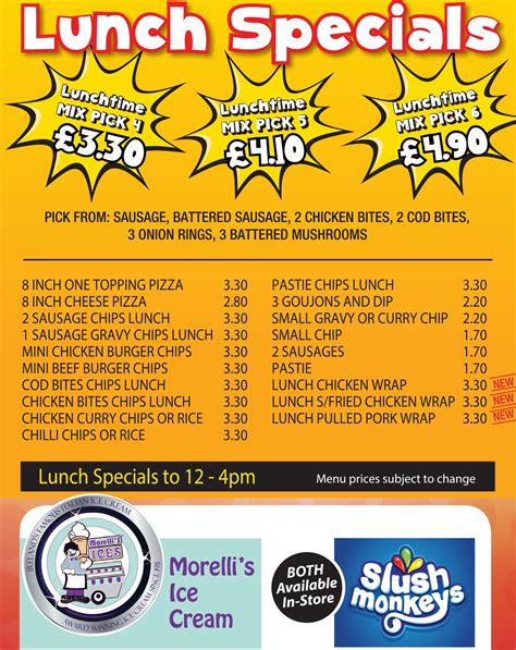 Chip Shop Menu | Super Chippy Bangor