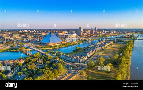 Memphis, Tennessee, USA Downtown Skyline Aerial Panorama Stock Photo ...