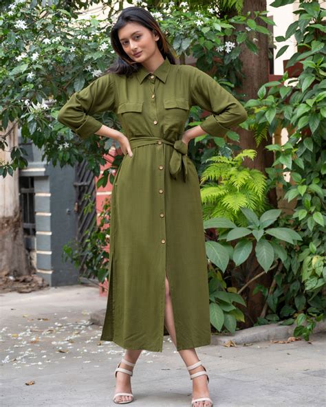 Women Maxi Dress Olive Green Dress Shirt Dress Long Sleeve Australia | ubicaciondepersonas.cdmx ...