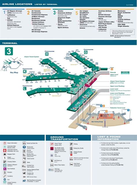 O'Hare Airport terminal 3 map | Map, Airport terminal 3, Airports terminal