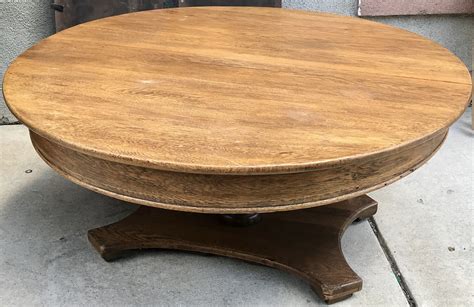 Uhuru Furniture & Collectibles: Large Round Hardwood Coffee Table - $95 SOLD