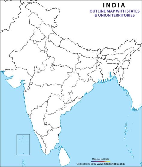 India Outline Map for coloring, free download and print out for ...