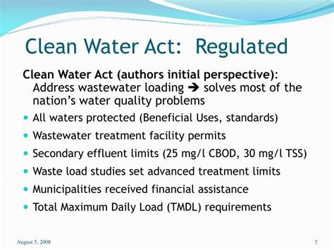 PPT - Overview of the Clean Water Act PowerPoint Presentation, free download - ID:6615825