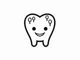 Happy Shiny Tooth Coloring  Page sketch template