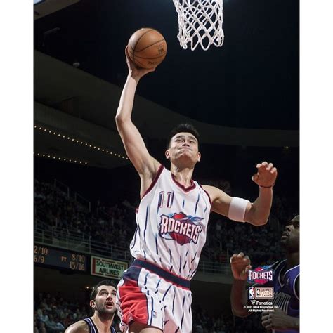 Yao Ming Houston Rockets Unsigned Hardwood Classics Dunking Photograph ...