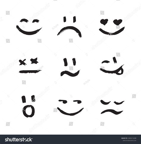 Set Vector Emoticons Smiley Mood Expressions Stock Vector (Royalty Free ...