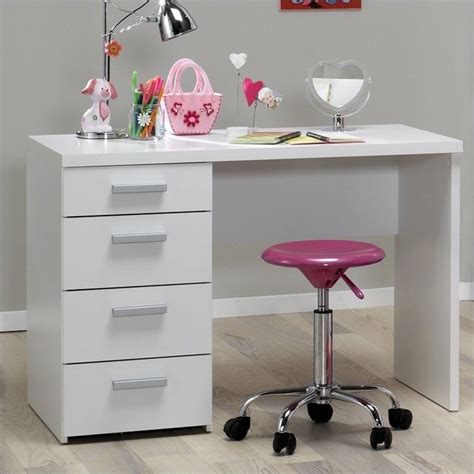 Whitman Plus Four Drawer Desk in White - 8012049