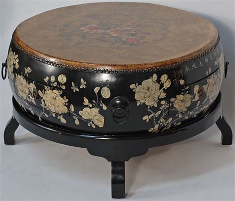 bk0084y-asian-coffee-table | Round drum on wooden stand, gre… | Flickr