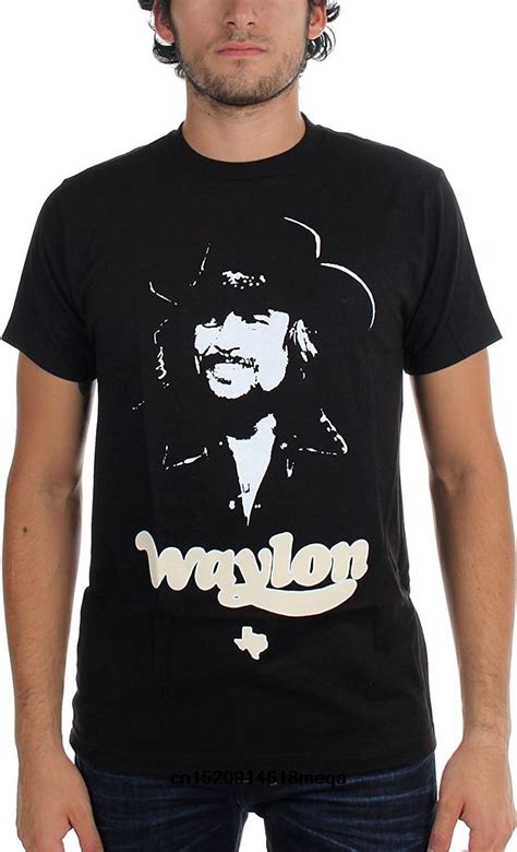 Free Shipping Waylon Jennings Texas Crew Neck T Shirts